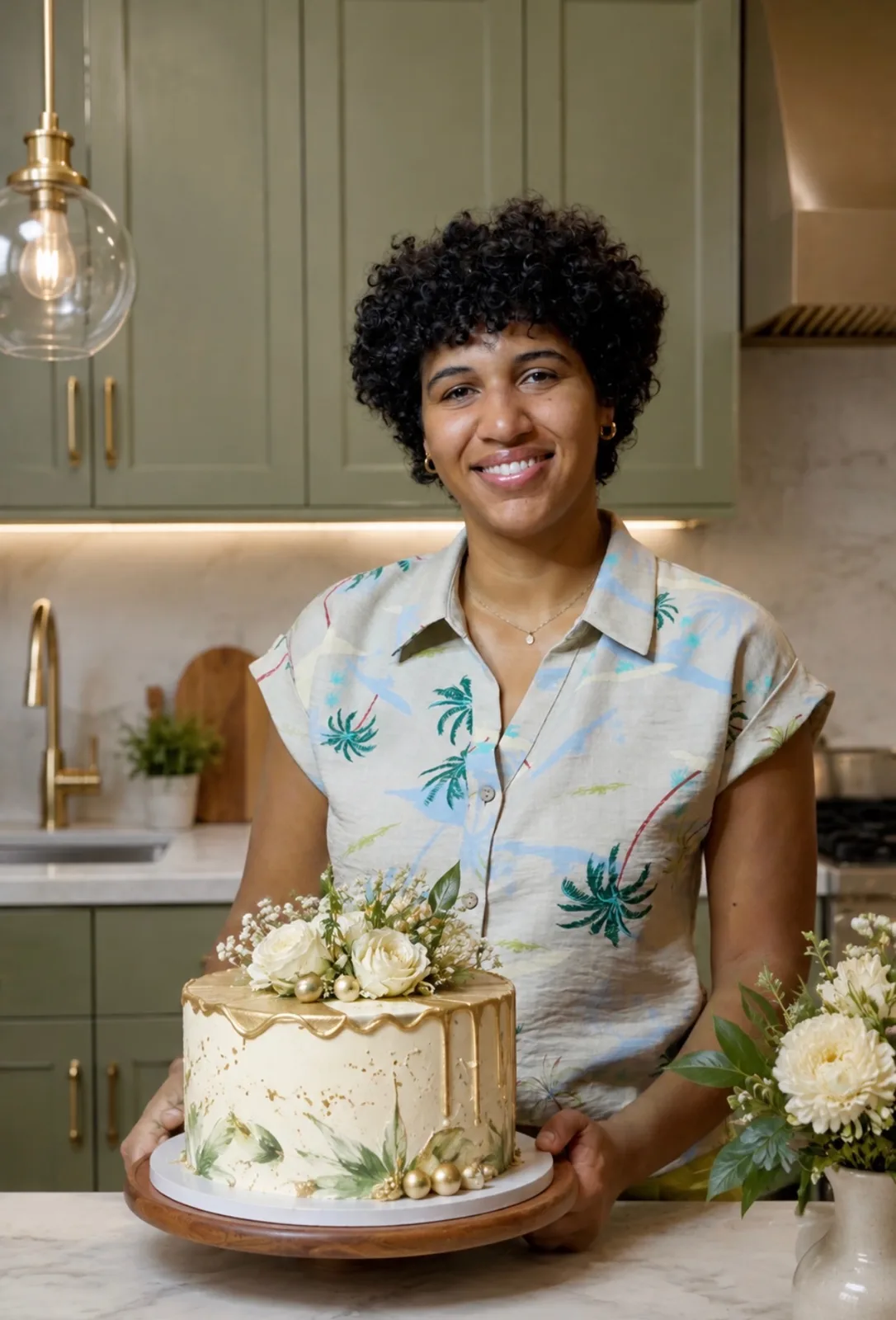 Dahiana baking in the Gladis Bakery kitchen